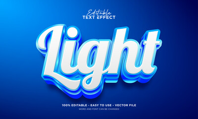 Editable light 3d text effect, glow text style effect