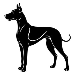 Great Dane Silhouette vector illustration