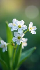 small white blooms with delicate petals unfolding, nature, fragrant