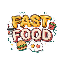 Fototapeta premium Fast food text effect