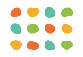 カラフルで可愛い流体シェイプフレームのベクター素材セット