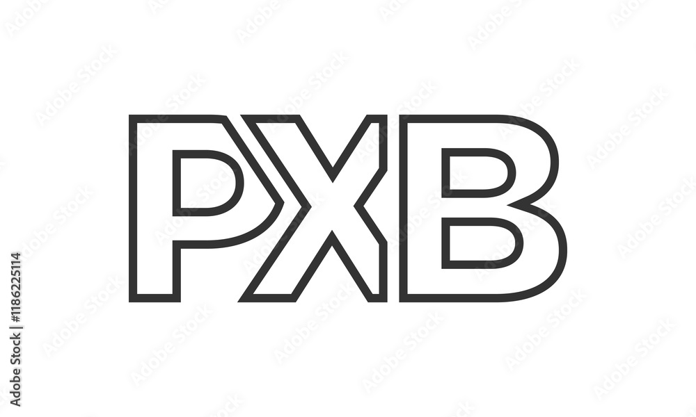 Fototapete pxb logo design template with strong and modern bold text. initial based vector logotype featuring s