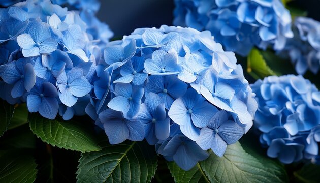 blue hortensia hydrangea flower, AI generated