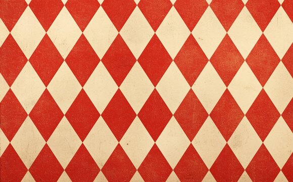 seamless diamond pattern in red and beige colors. Argyle classic fabric design. Diamond or lozenge simple background. geometric vector wallpaper. Venetian rhombus carnival