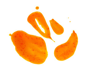 Nuoc Cham Orange Sauce Isolated, Red Asian Jelly Dip Smear, Hot Pepper Vietnamese Sauce