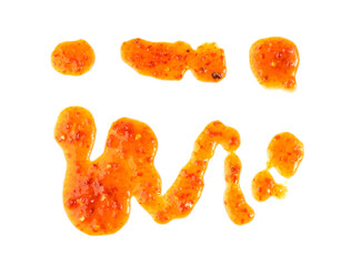 Nuoc Cham Orange Sauce Isolated, Red Asian Jelly Dip Smear, Hot Pepper Vietnamese Sauce