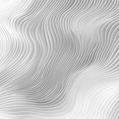 Abstract design featuring flowing waves in monochromatic white texture