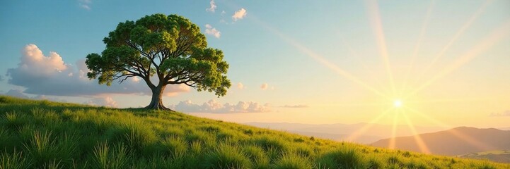 Obraz premium A single tree branch stretching towards the horizon, horizon, landscape