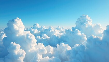 High-altitude clouds against a clear blue sky, expansive, clear