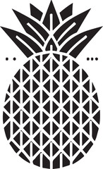 Fototapeta premium A pineapple is drawn in black and white. The pineapple is the main focus of the image, and it is the only object that is drawn in color