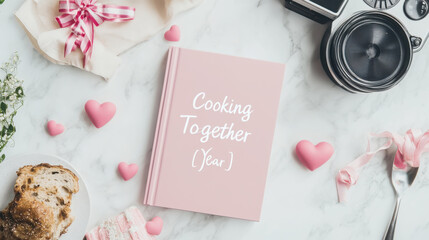 Creative valentine’s day gift ideas: personalized cooking recipe book with romantic theme