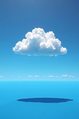 A lone cloud drifts across the clear blue expanse, sky, vast