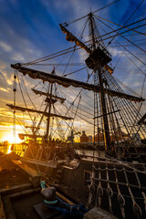 Tall ship masts in the Harbour, Blyth Northumberland