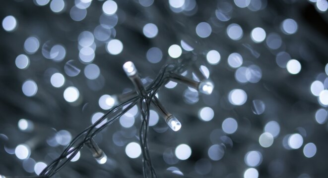 Close-up of String Lights with Bokeh Background