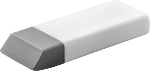 High Resolution Close up of a Gray and White Rectangular Eraser