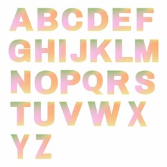 vector illustration of letters set of gradient gradient alphabet