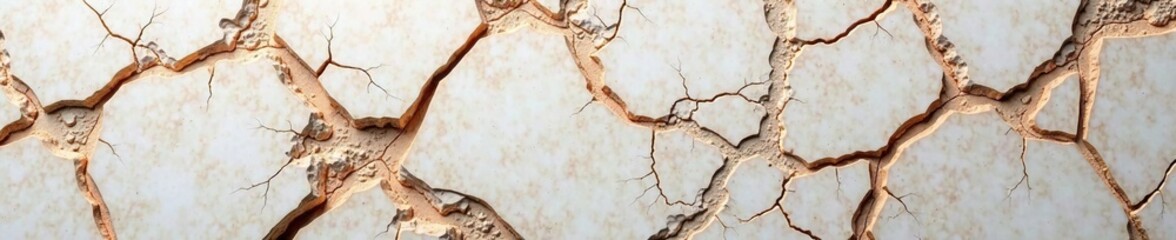 Fototapeta premium Rough marble surface with scattered cracks and crevices, crevices, geological, cracks