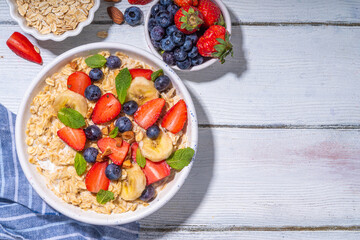 Sweet summer breakfast oatmeal with berry