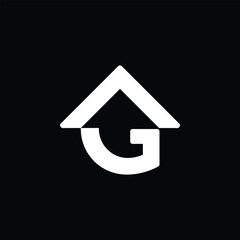 initial G logo design with roof