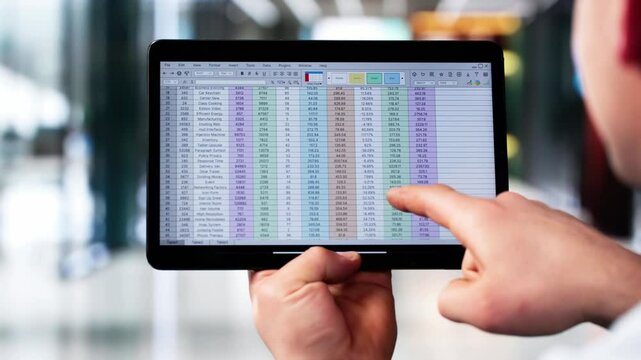 Financial Analyst Man Using Hybrid Medical Software On Laptop To Analyze Data