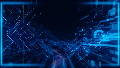 Obraz premium AI and Technology Design, Futuristic Neon light