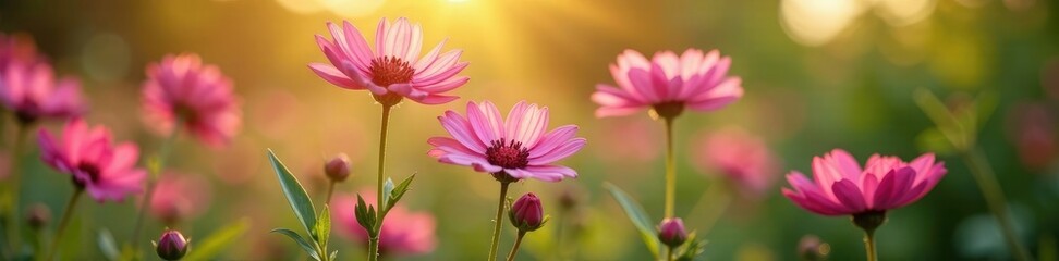 Fototapeta premium Soft petals of black cumin sativa flowers gently swaying in the breeze, blooms, flowers