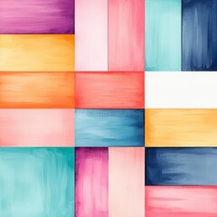 Abstract Composition of Fragmented Pastel Blocks Forming a Rhythmic Pattern in Soft Colors for Creative Backgrounds and Artistic Projects