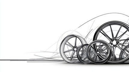 Fototapeta premium National Customized Wheel and Tire Day Futuristic car wheel design with geometric lines and curves