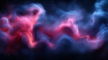 Cosmic Nebula Swirls of Pink and Blue Hues
