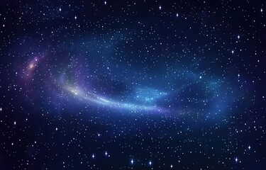 Fototapeta premium A dark blue night sky with stars, the Milky Way, and distant galaxies
