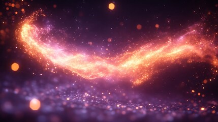 Glowing Particles Swirling in Dark Space