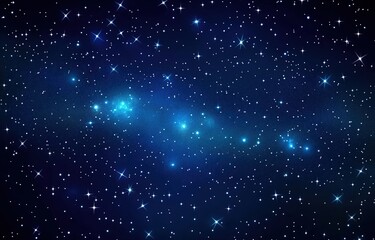 Obraz premium A dark blue night sky with stars, the Milky Way, and distant galaxies