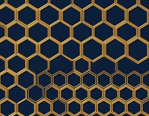 Luxury Gold Honeycomb Pattern, Abstract Geometric Design, Elegant Hexagon Background