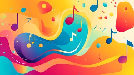 Fototapeta premium Abstract Colorful Music Notes Design Background