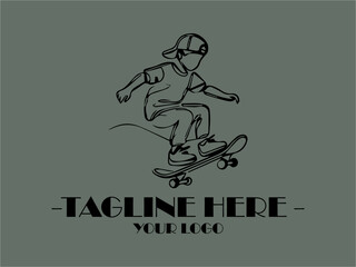 Skater performing skateboard trick, suitable Suitable background illustration vector  for sports magazines, skateboarding websites, and social media posts showcasing extreme sports lifestyle