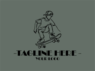 Skater performing skateboard trick, suitable Suitable background illustration vector  for sports magazines, skateboarding websites, and social media posts showcasing extreme sports lifestyle