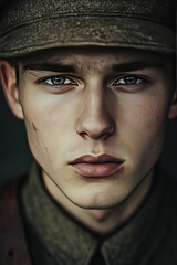 Generative AI, Portrait of a young soldier