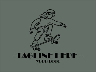 Skater performing skateboard trick, suitable Suitable background illustration vector  for sports magazines, skateboarding websites, and social media posts showcasing extreme sports lifestyle