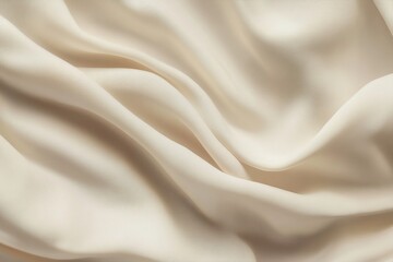 Obraz premium Close-up view of organic linen fabric showcasing soft neutral beige tones and natural texture ideal for eco-friendly design themes