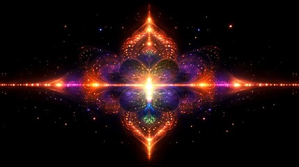Cosmic Floral Light Display A Vibrant Fractal Design