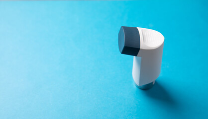 Asthma inhaler. Concept of treatment of bronchial asthma