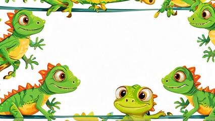 Obraz premium World Lizard Day: stylish minimalistic background with lizards