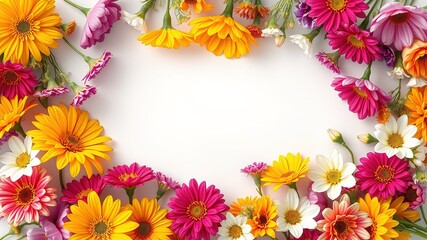 Obraz premium Colorful Flower Frame - Artistic Floral Arrangement