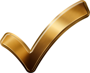 Golden 3D Check Mark Approval Success Yes Symbol Premium Quality Design Element