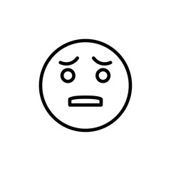 Anguished emoji icon Thin vector set