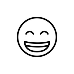 Beaming emoji icon Thin vector set