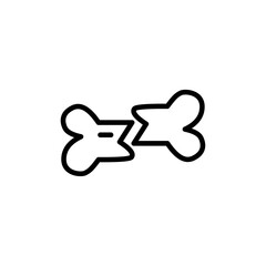 Broken bone icon Thin vector set