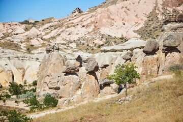 Fototapeta premium The Chavushin Valley. The tuff mountains, traditional for Cappadocia, are of an interesting shape