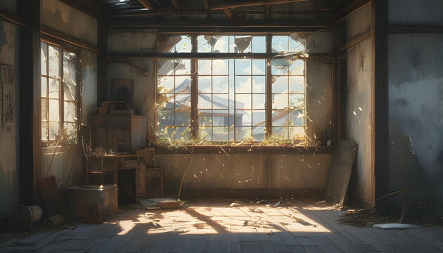 Abandoned Building With Broken Windows