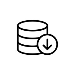 Database download icon Thin vector set